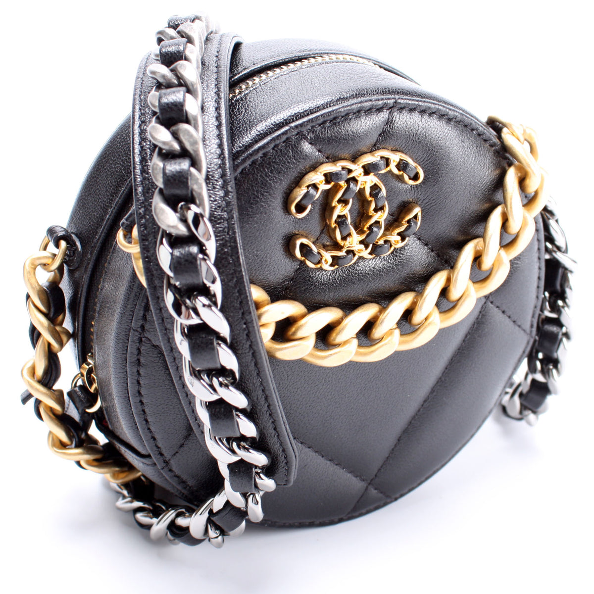 Chanel 19 Round Clutch Goatskin 29M – Keeks Designer Handbags