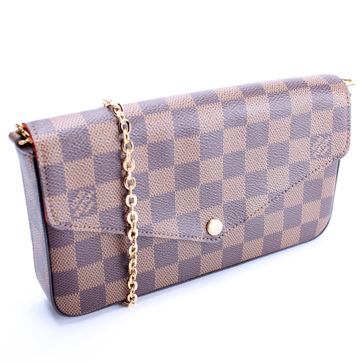 Pochette Felicie Damier Ebene Patches – Keeks Designer Handbags