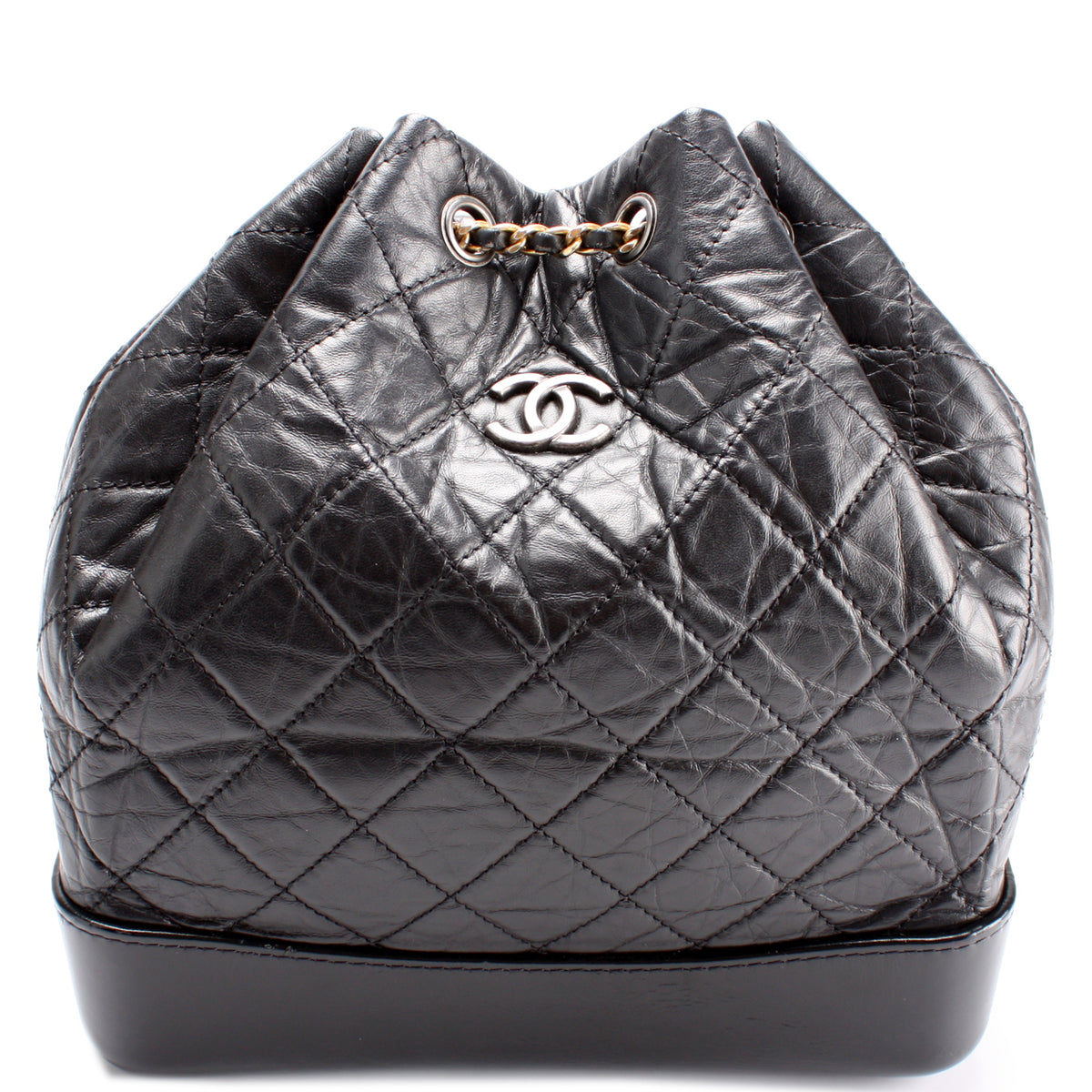 Chanel Quilted Gabrielle Backpack in Black Aged Calfskin Leather  ref.1016332 - Joli Closet