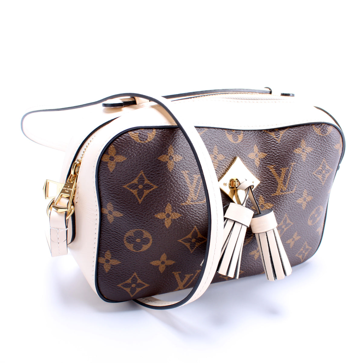 Louis Vuitton, Bags, Louis Vuitton Saintonge Monogram Cream Crossbody  Calf Leather White Shoulder Bag