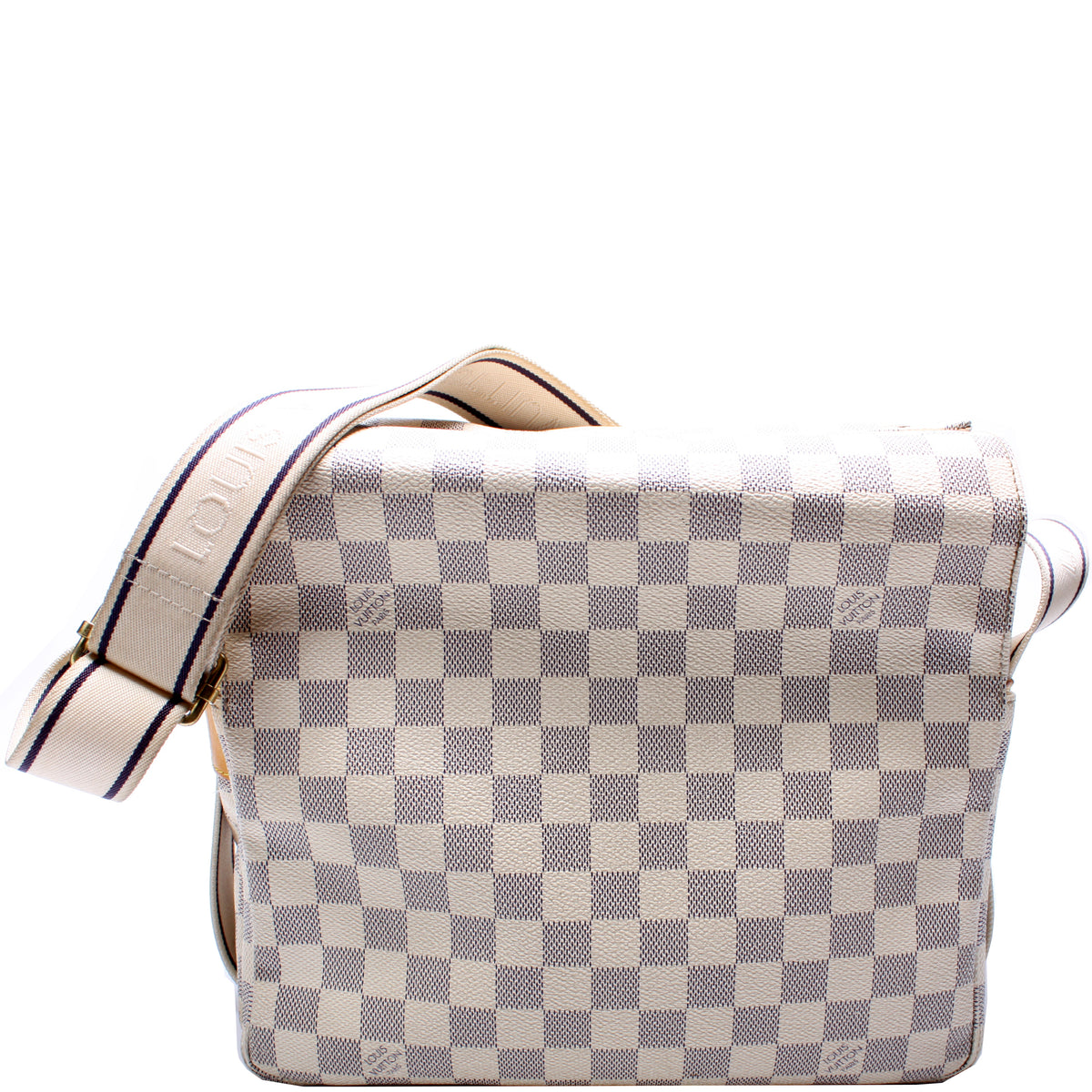 Pre-Owned Louis Vuitton Naviglio Damier Azur White 