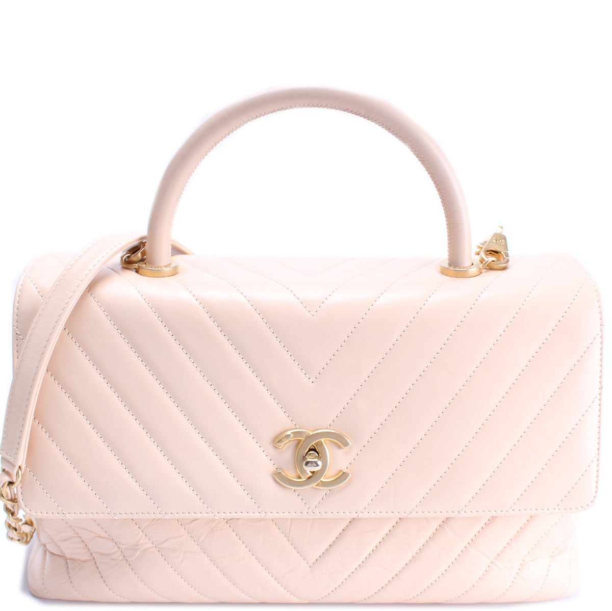 Shop Chanel Coco Handle Beige