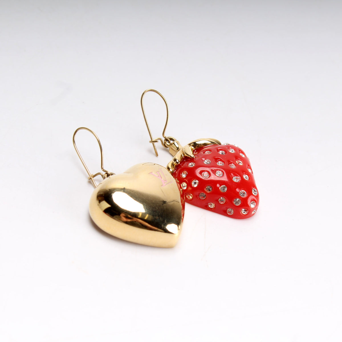 Heart and Strawberry Rhinestone Earrings – Keeks Designer Handbags
