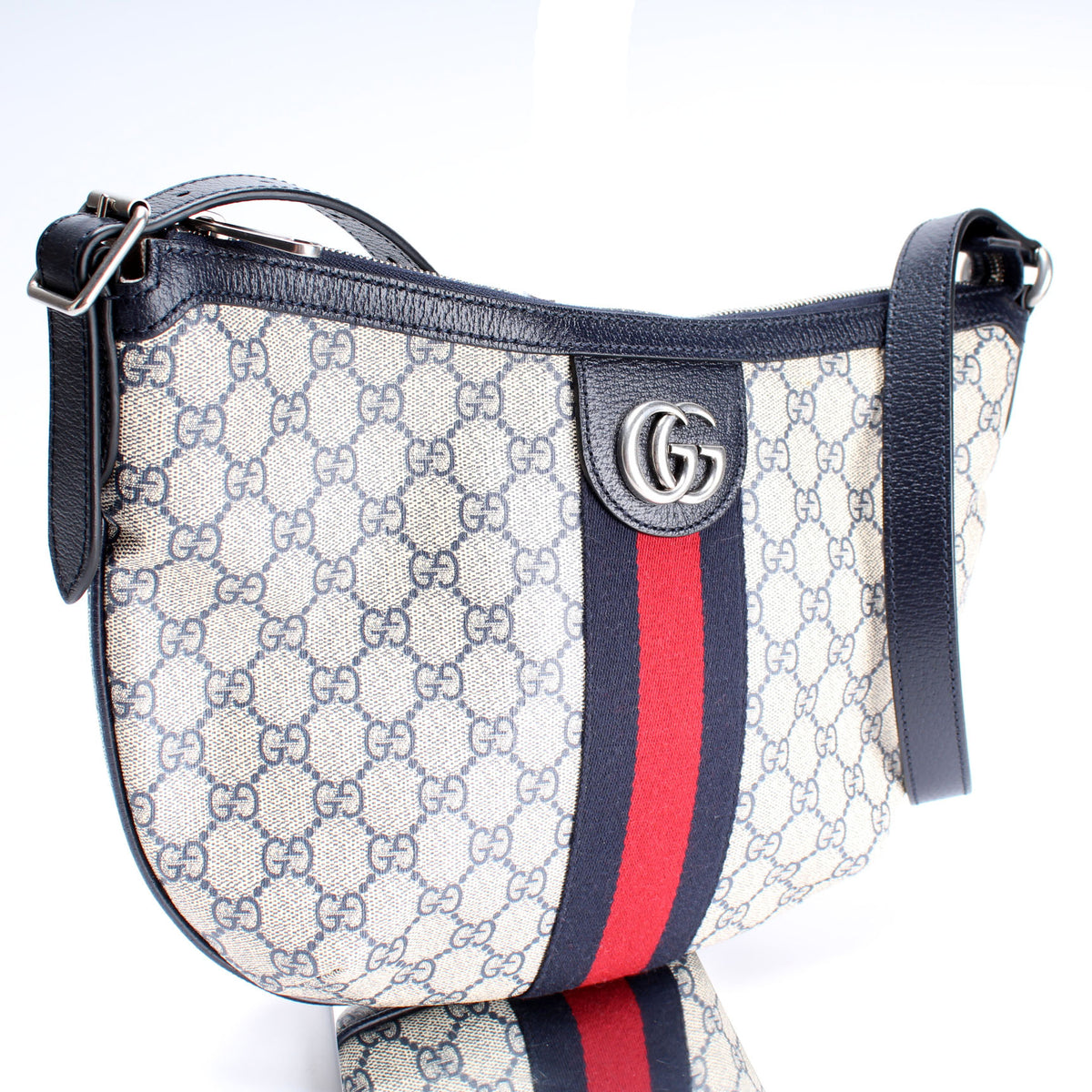GG Supreme Monogram Web Ophidia Crossbody Bag (Authentic Pre-Owned)