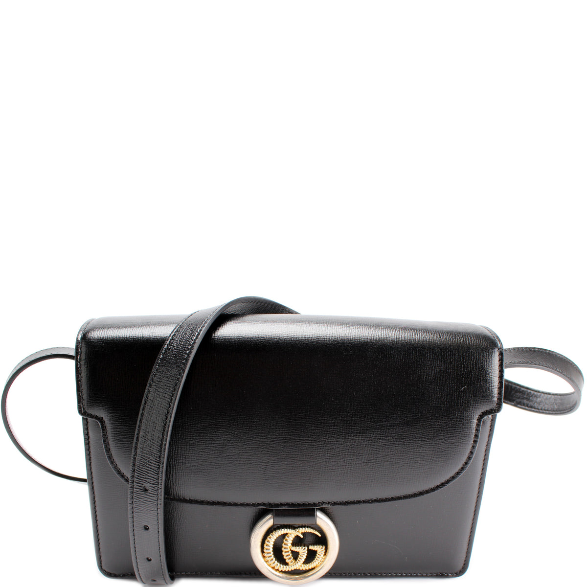 GUCCI GG-Ring Leather Shoulder Bag
