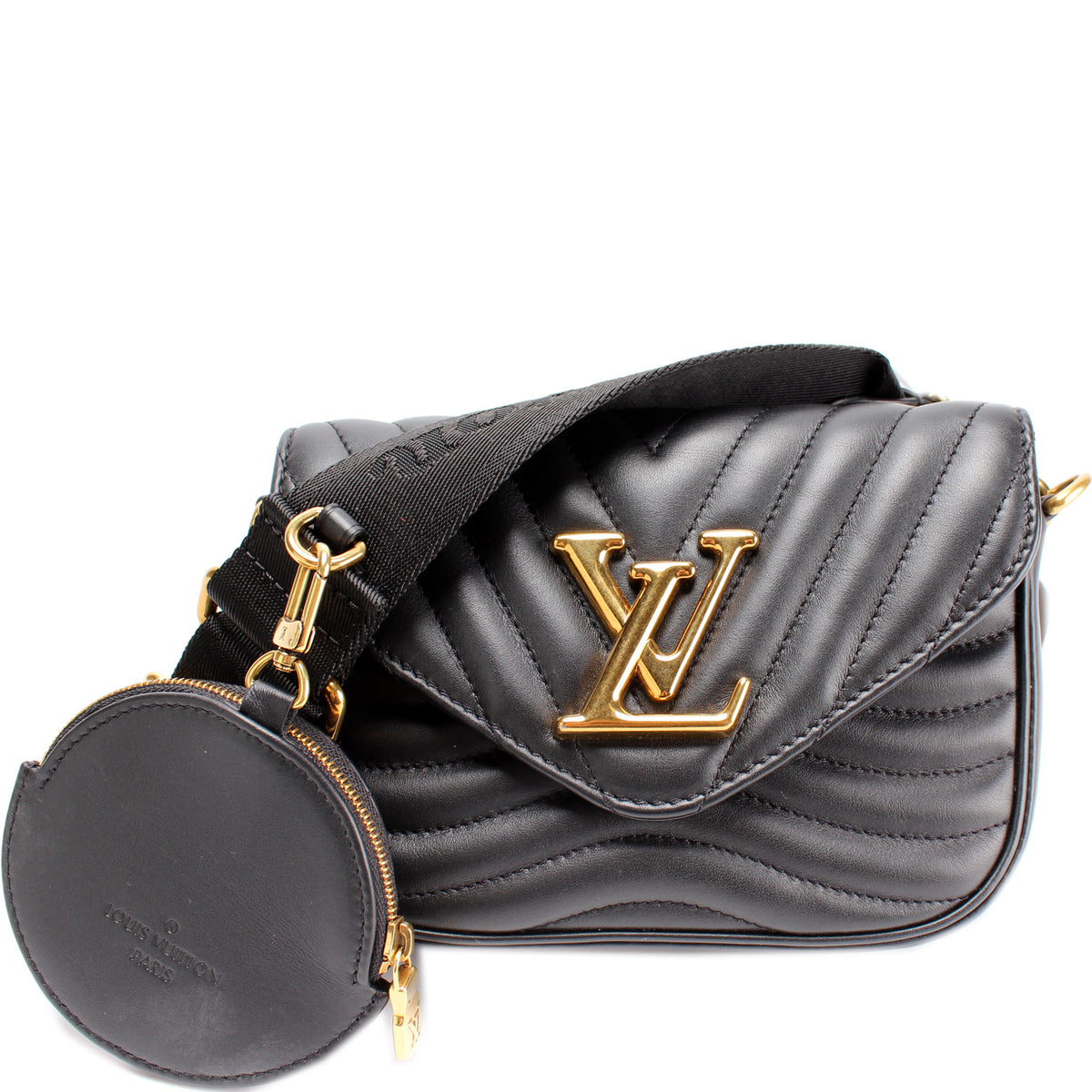Louis Vuitton - Authenticated Multi-Pochette New Wave Handbag - Leather Black Plain for Women, Very Good Condition