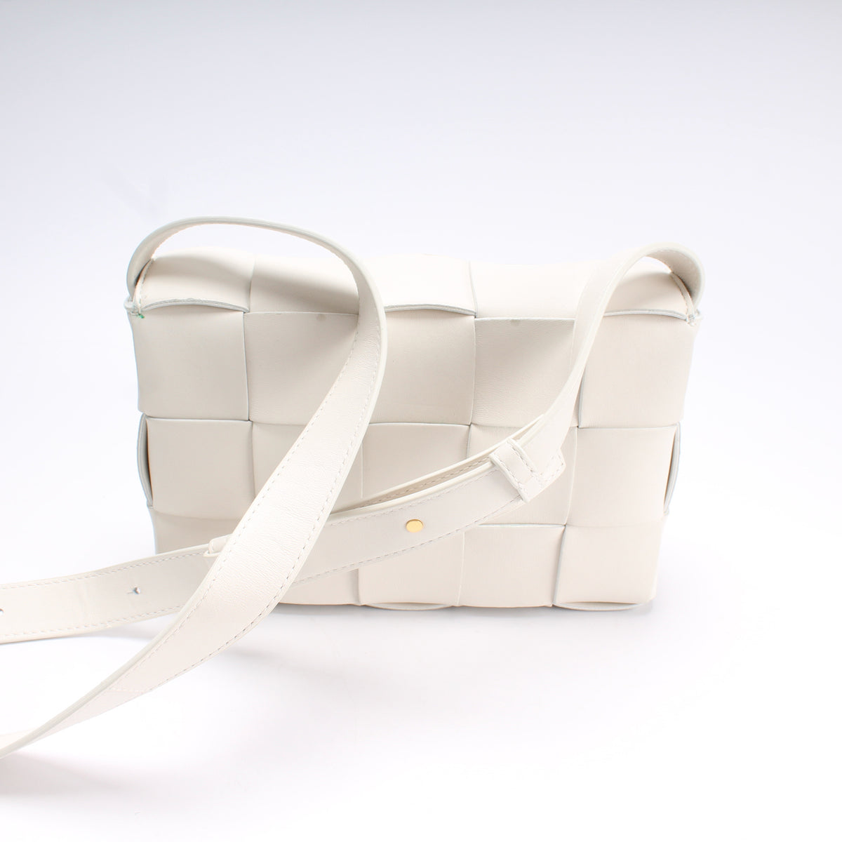 MINI CASSETTE 19 IN WHITE SOFT LAMBSKIN
