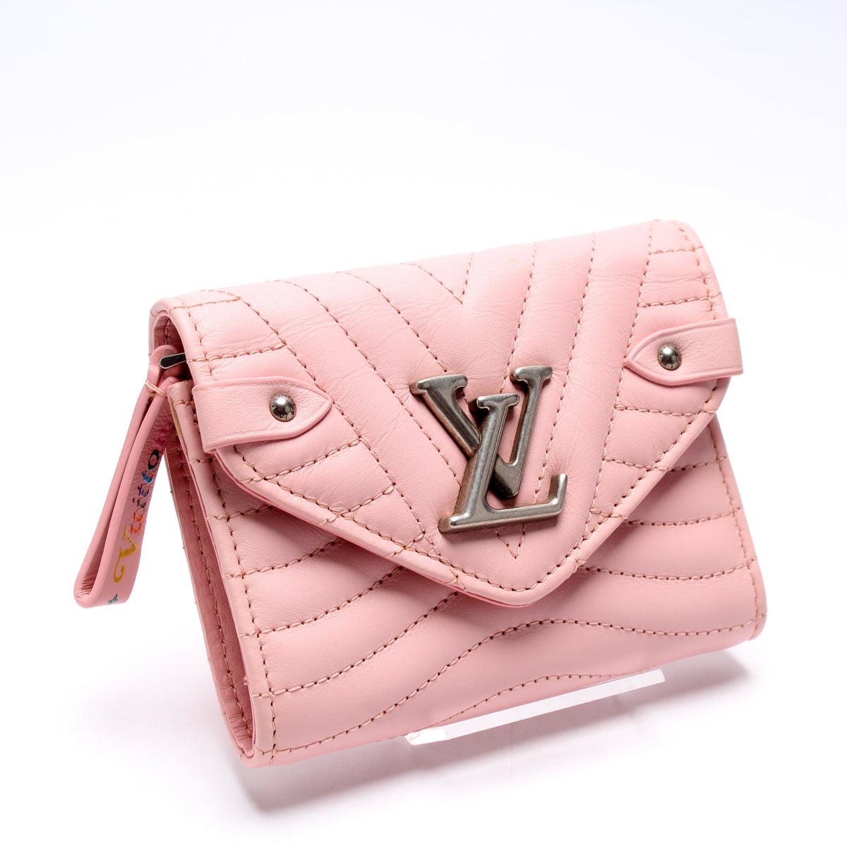 LOUIS VUITTON New Wave Compact Wallet Light Pink Leather M63729 Women