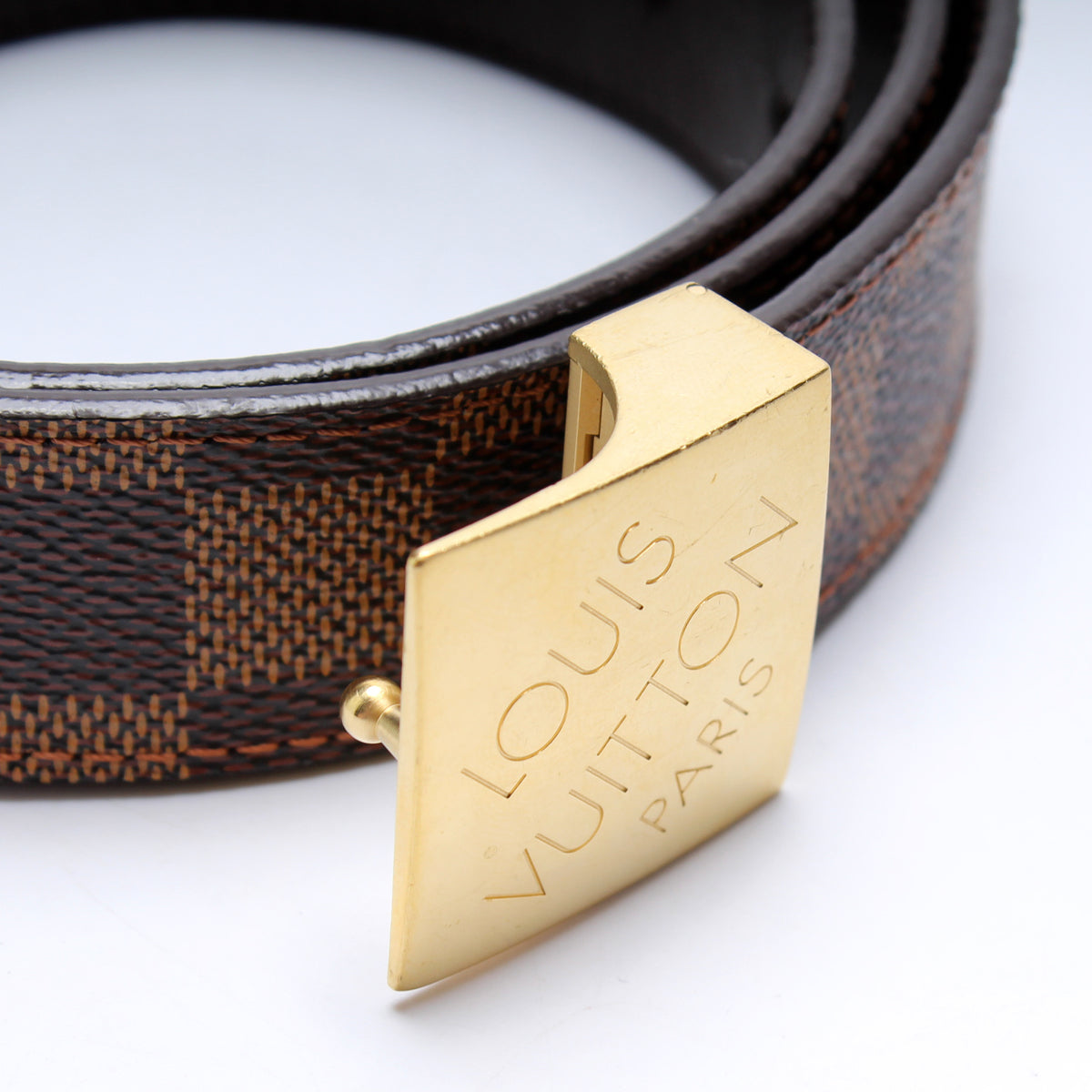 Louis Vuitton Ceinture Carre Damier Ebene Belt 85/34 Made in France