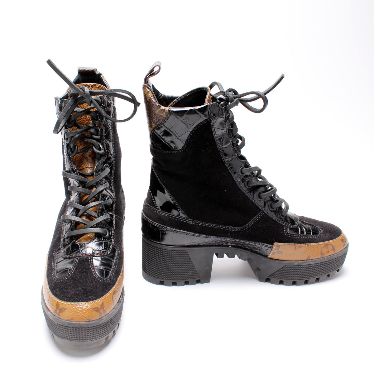 Laureate Reverse Monogram Platform Desert Boots Size 36 – Keeks Designer  Handbags