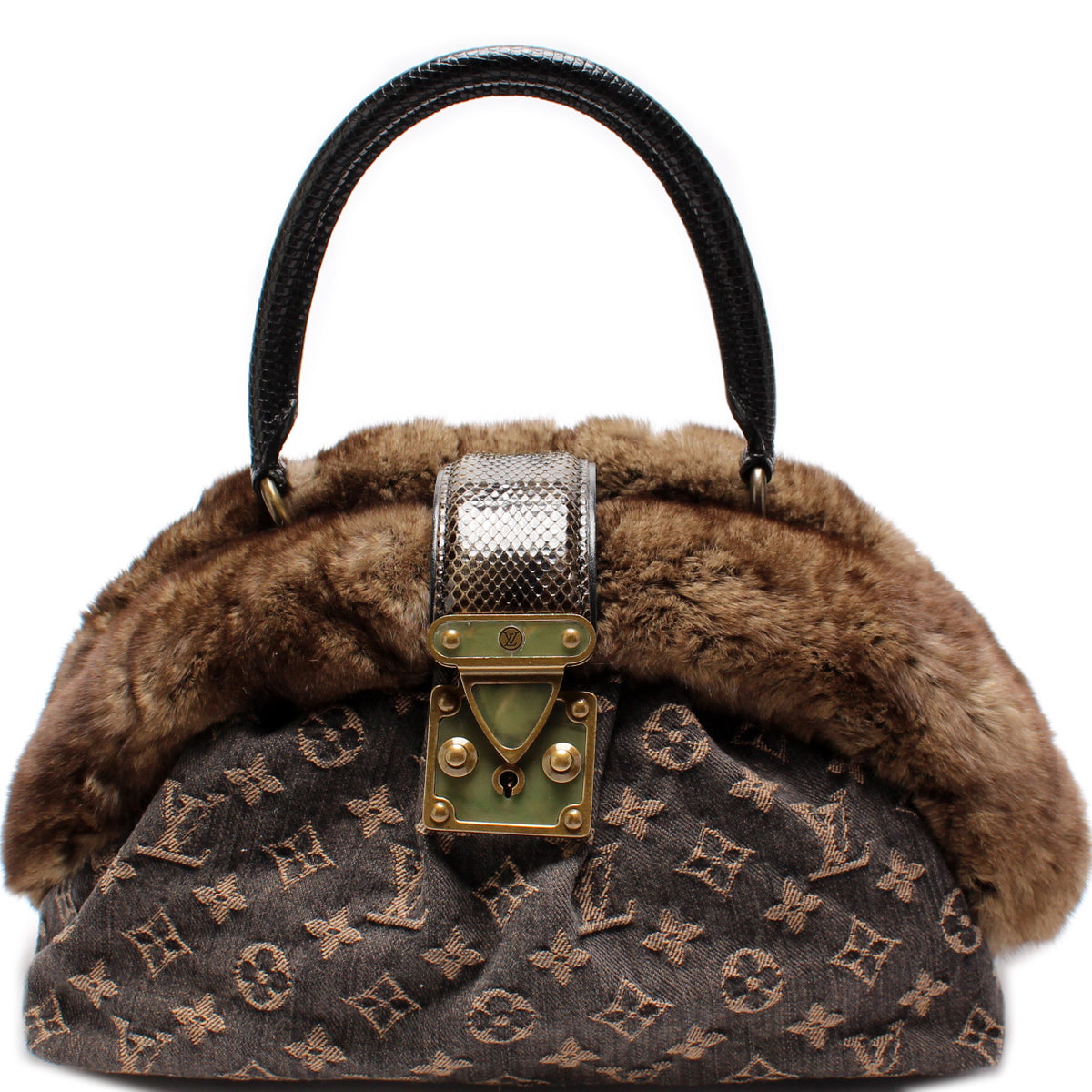 Louis Vuitton Limited Edition Chinchilla Denim Demi Lune Bag – Bagaholic