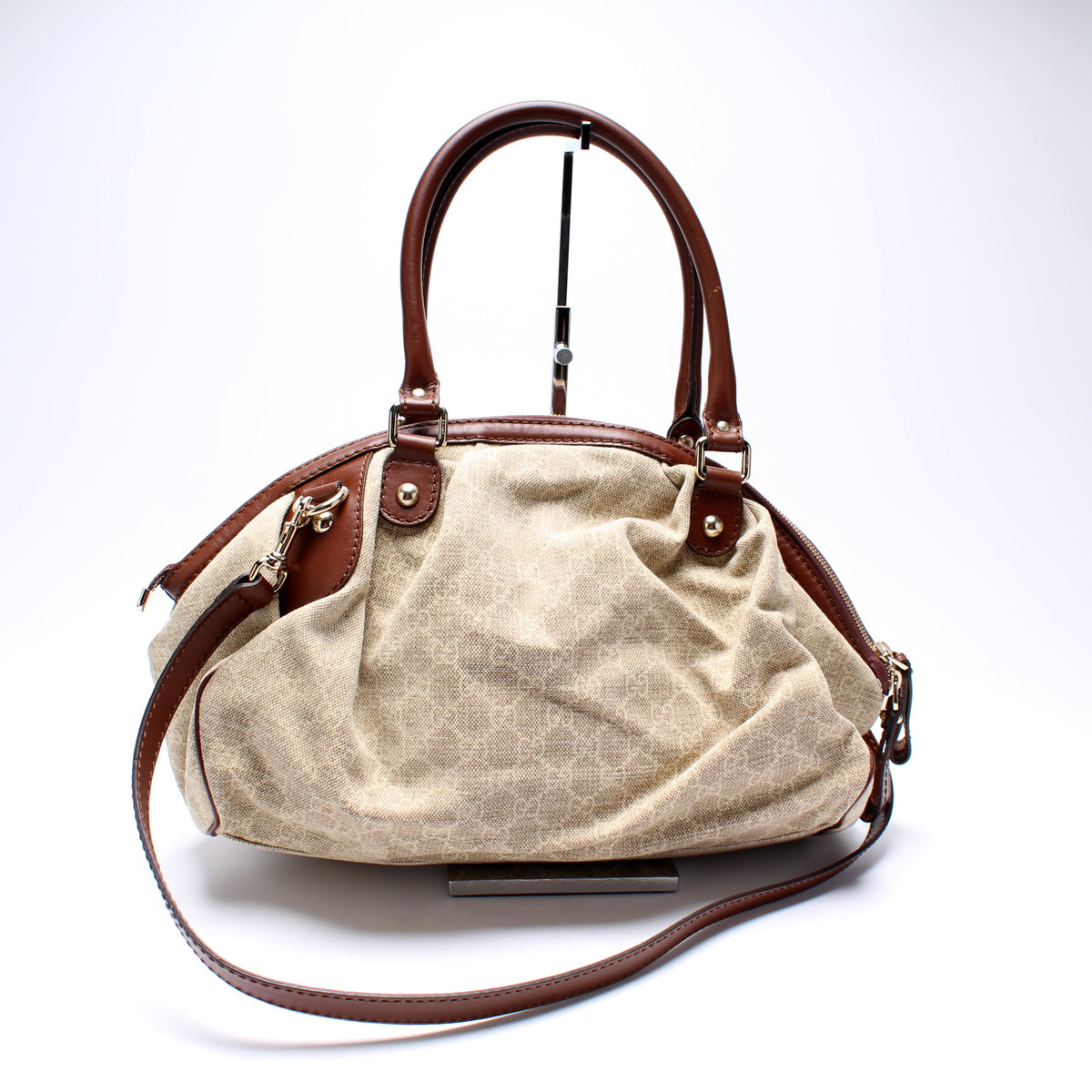 Mcm - Authenticated Boston Handbag - Linen Brown for Women, Very Good Condition