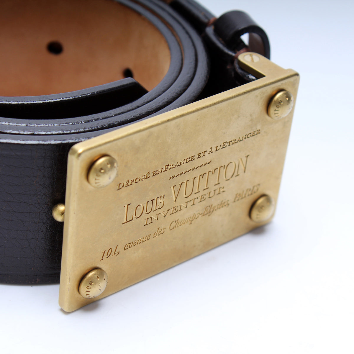 LV Inventeur Leather Belt Size 85/34