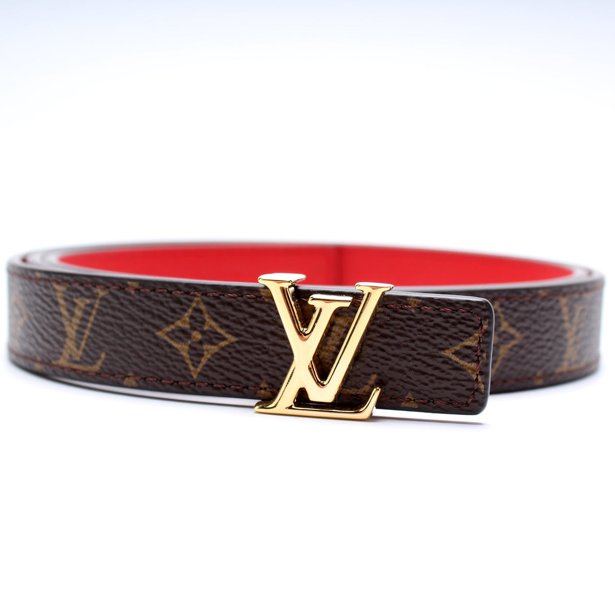 red and black louis vuittons belt