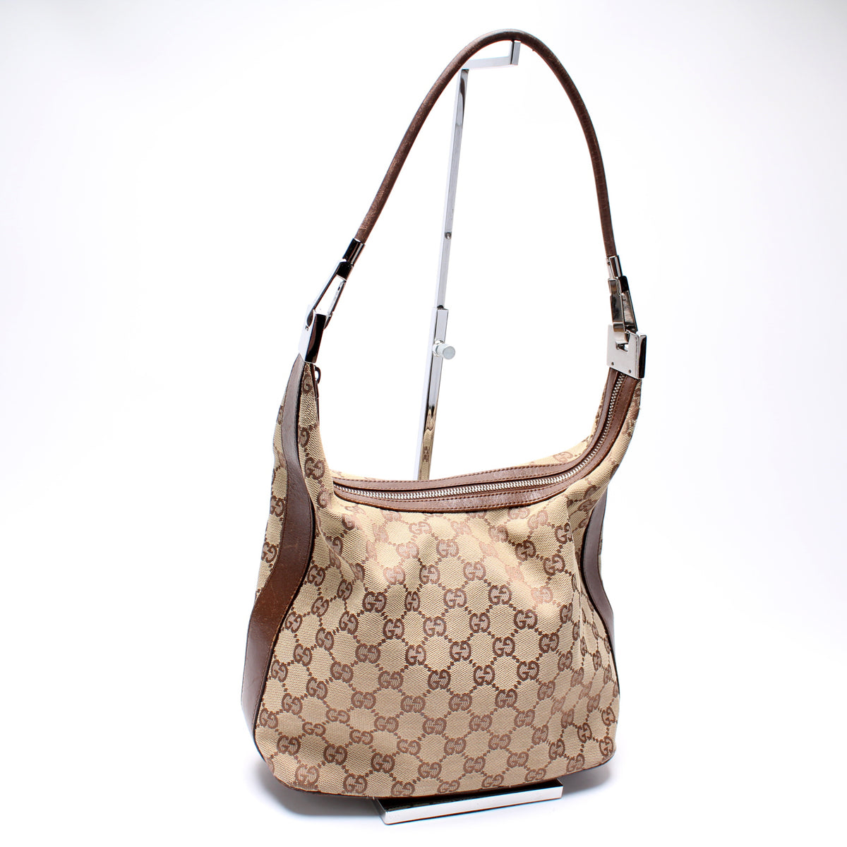 001-3814 GG Canvas Clasp Hobo – Keeks Designer Handbags