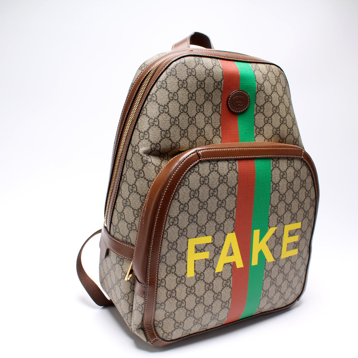 Gucci Beige/Brown Medium GG Supreme Fake/Not Backpack Gucci