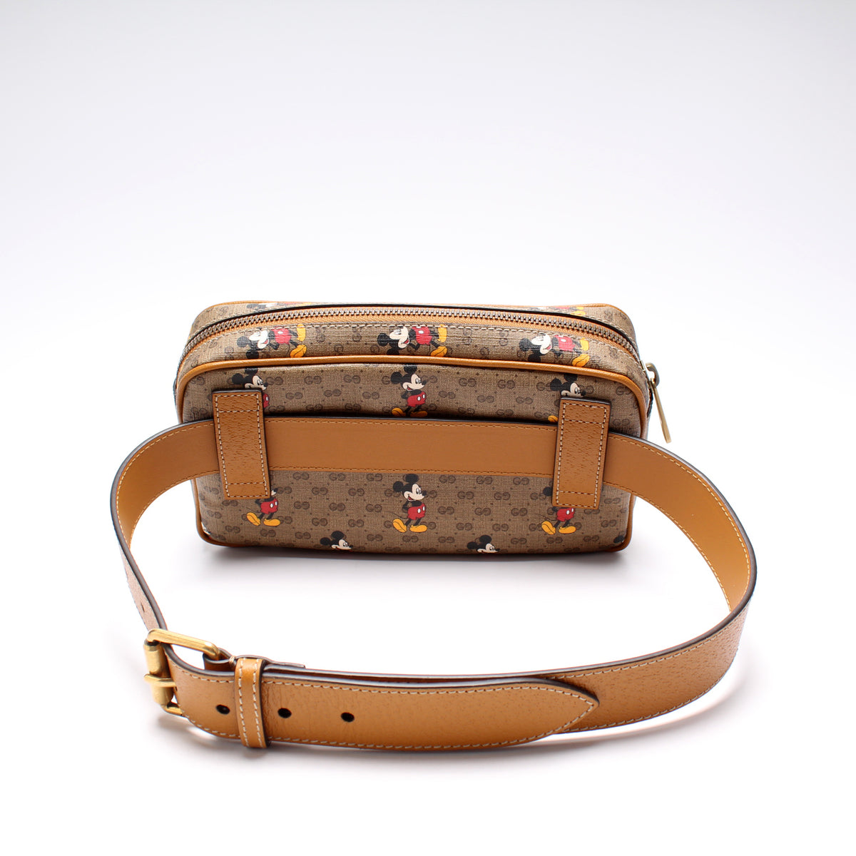 Gucci X Mickey Canvas And Leather Belt Bag