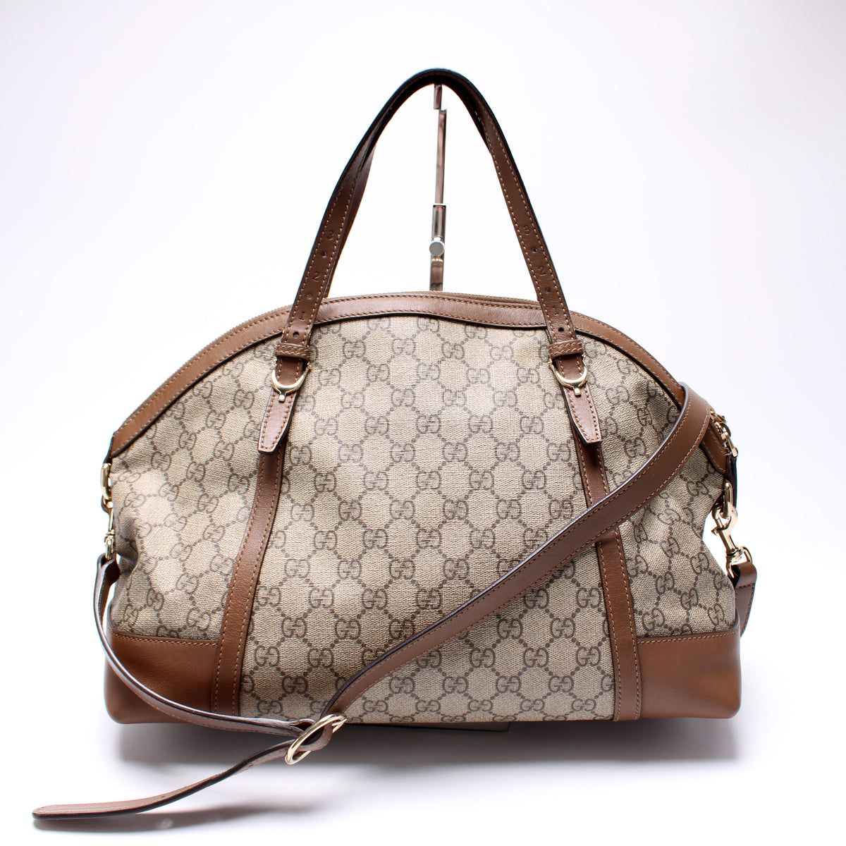 Gucci GG Supreme Monogram Small Nice Top Handle Dome bag Maple Brown 309617