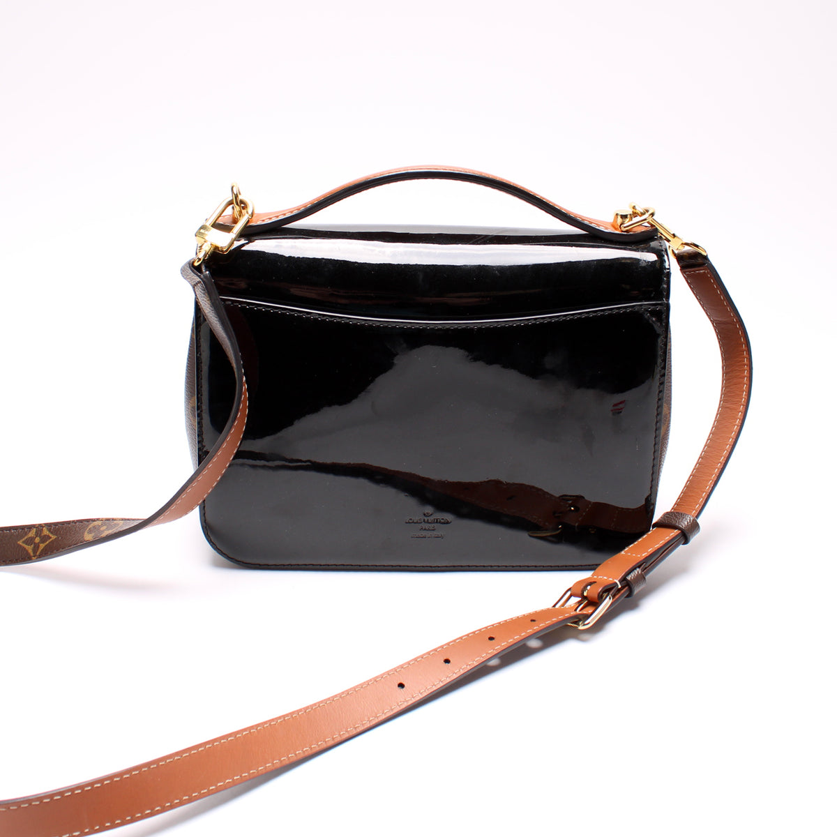 Pre-owned Louis Vuitton Cherrywood Patent Leather Crossbody Bag In