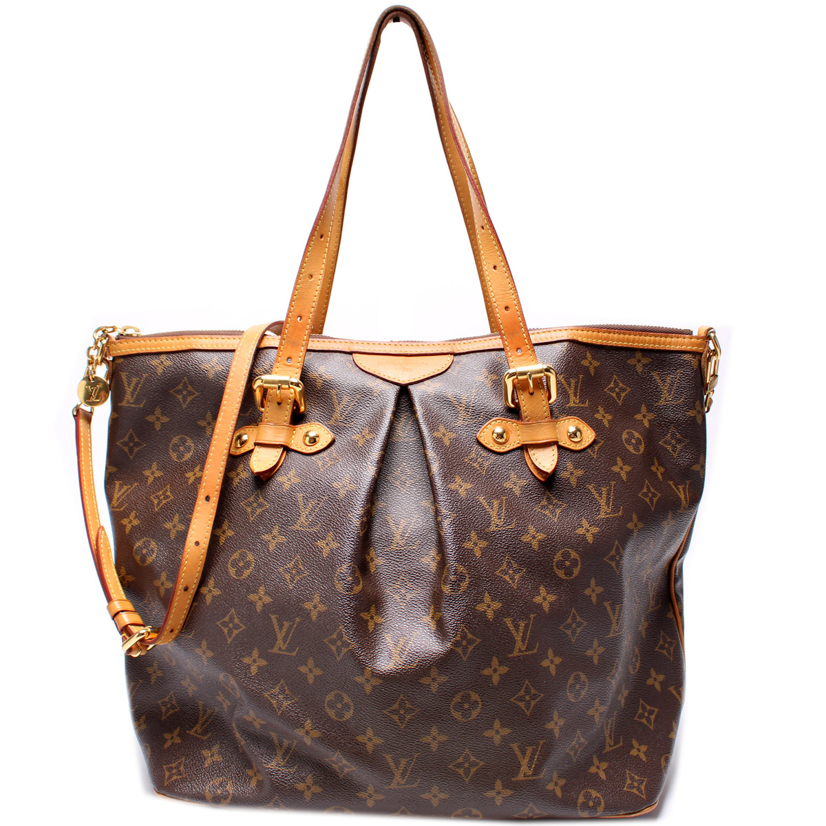 Louis Vuitton Palermo Shoulder Bag GM Brown Canvas With Dust Bag