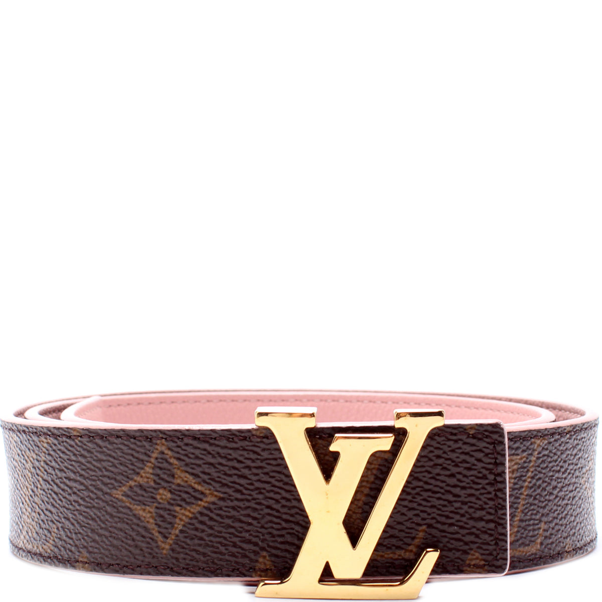 Louis Vuitton LV Initiales 30MM Reversible Belt Brown in Coated
