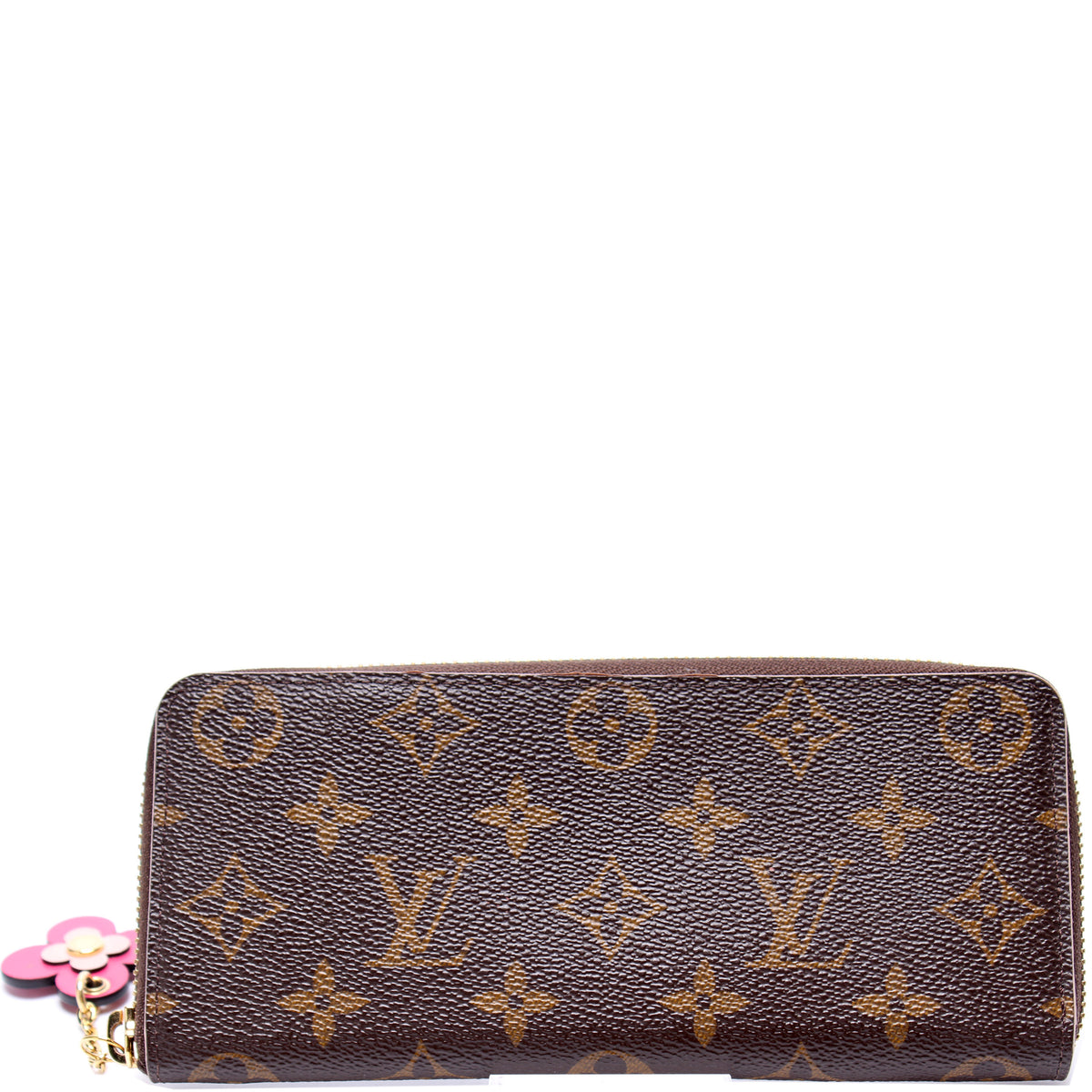 Louis Vuitton Clemence Wallet Monogram Blooming Flowers Hot Pink Lining in  Toile Canvas with Brass - US