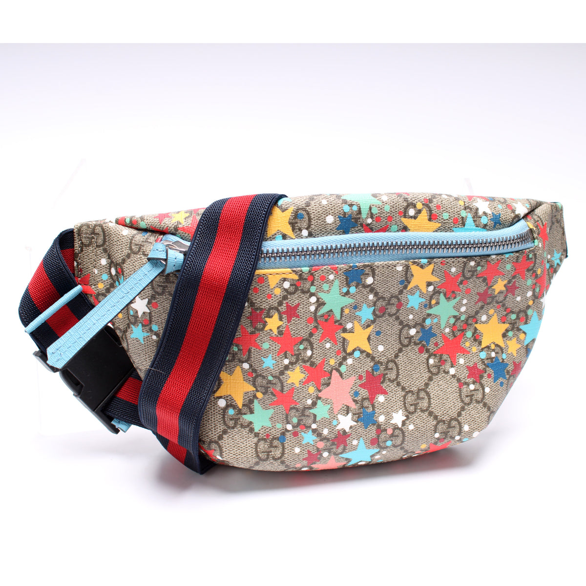 Children's star belt bag in red and white cotton