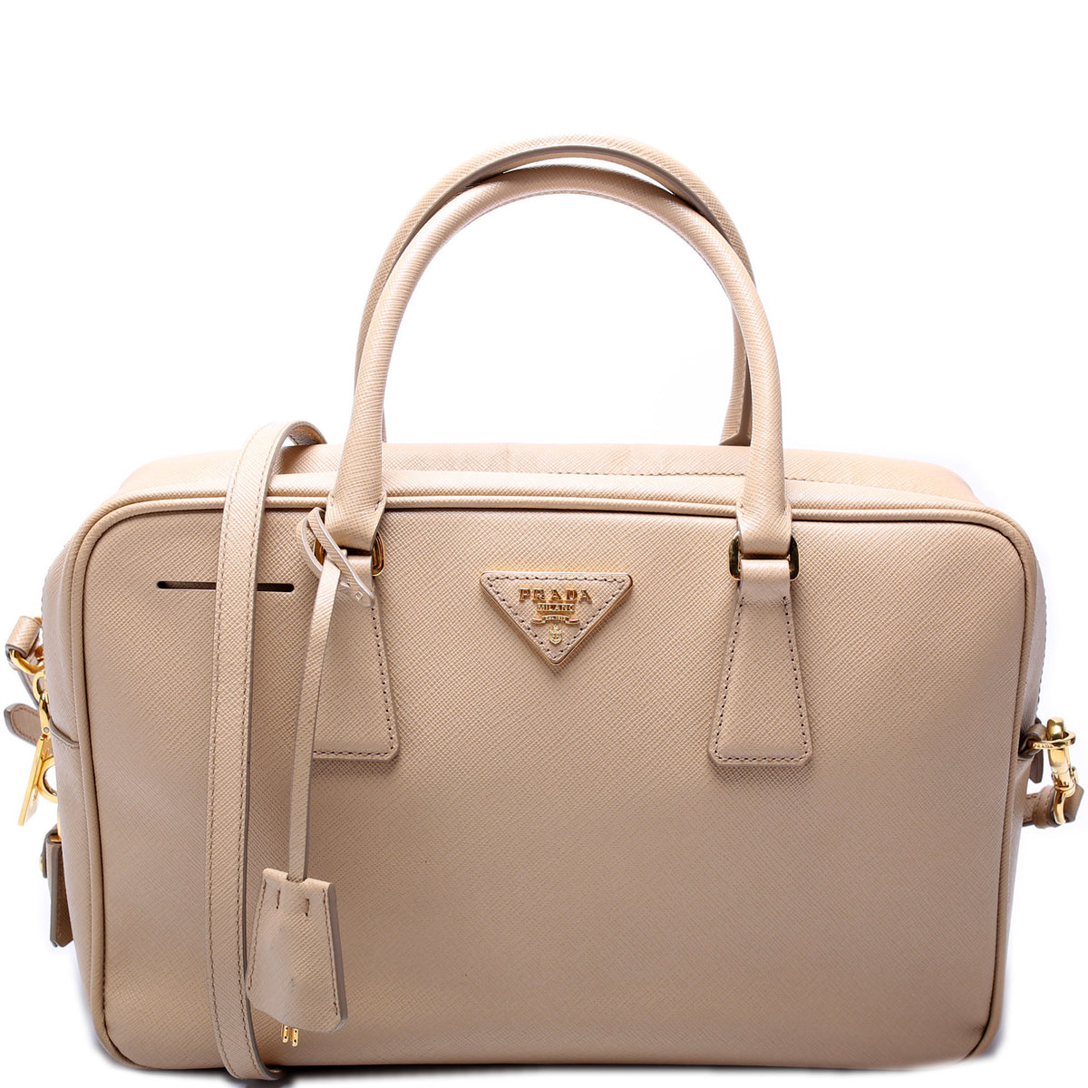 Prada Small Top Handle, Bauletto Saffiano Leather, What fits inside my  bag