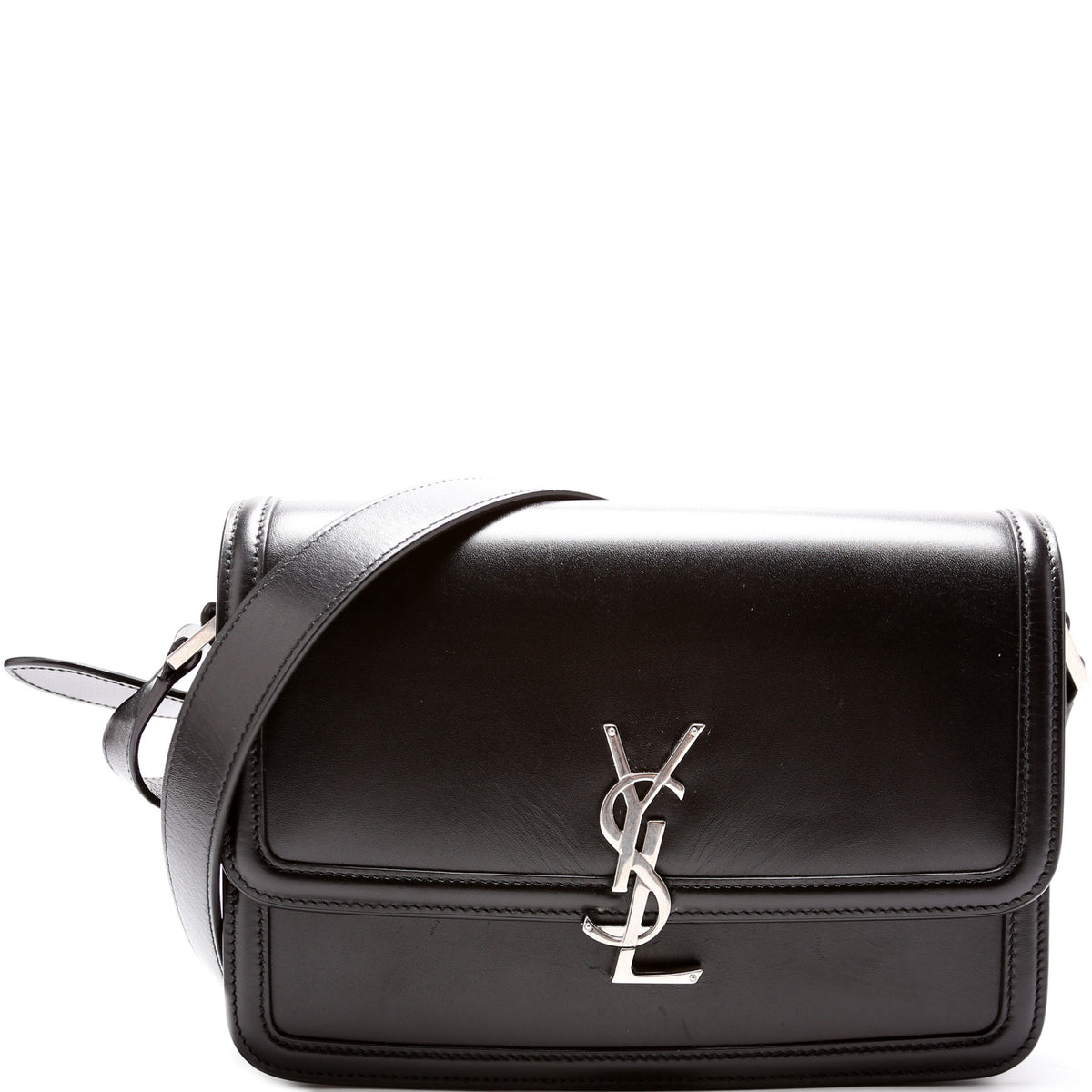 Solferino Medium Leather Crossbody Bag in Black - Saint Laurent