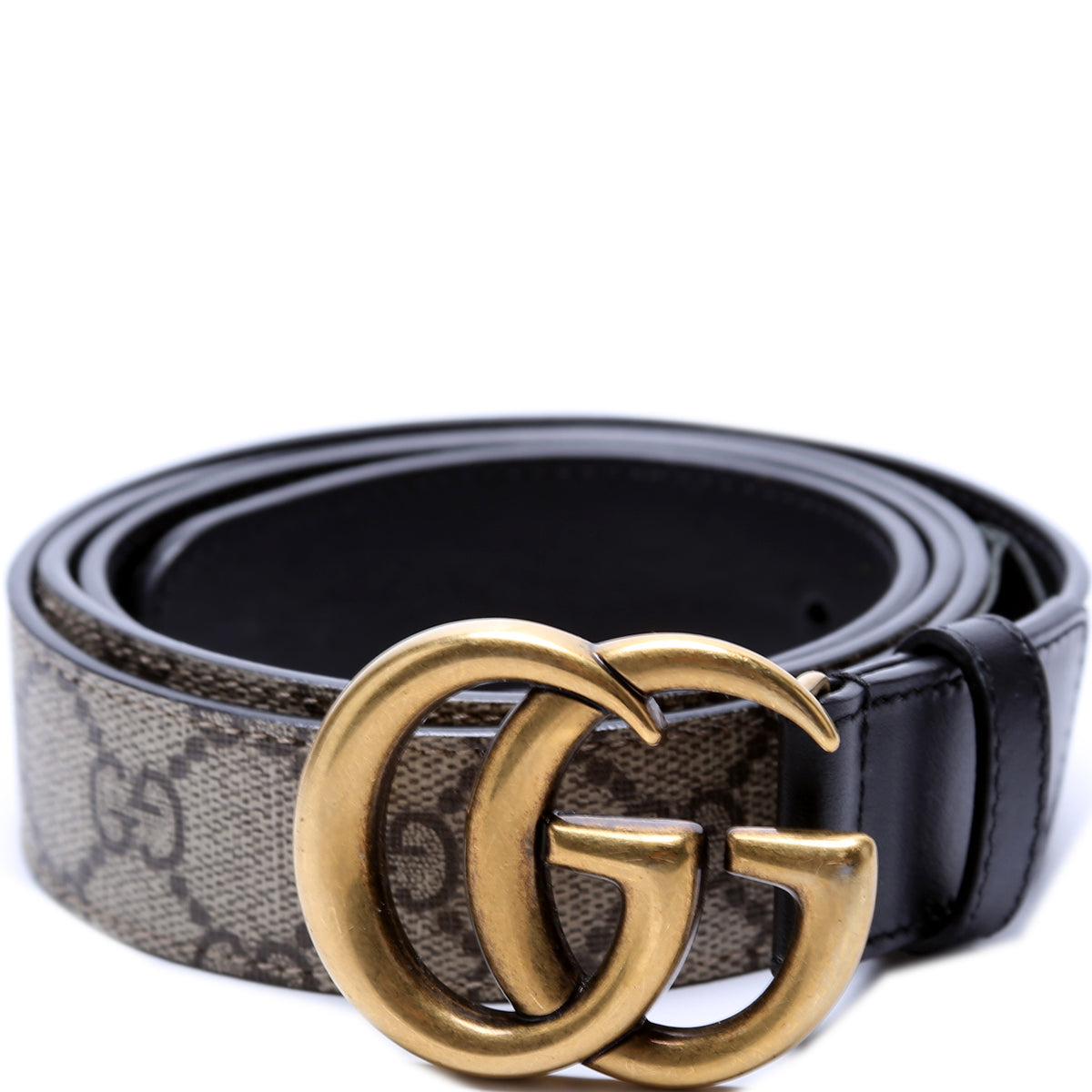 Beige GG-buckle faux-leather belt, Gucci