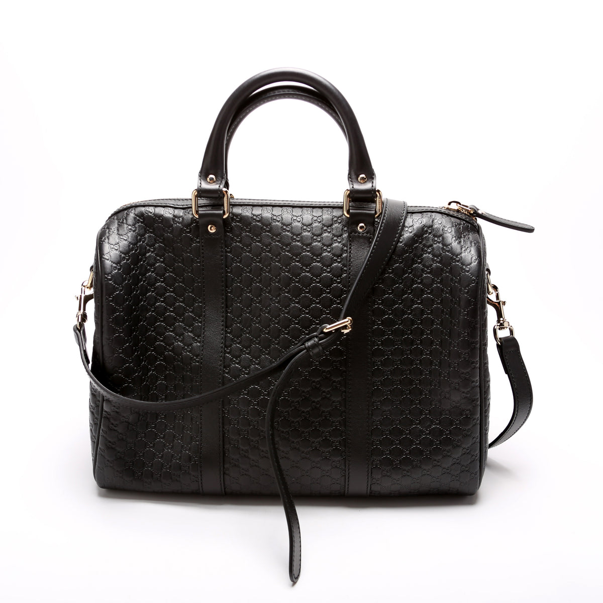 Gucci Nice Microguccissima-Leather Boston Bag in Black