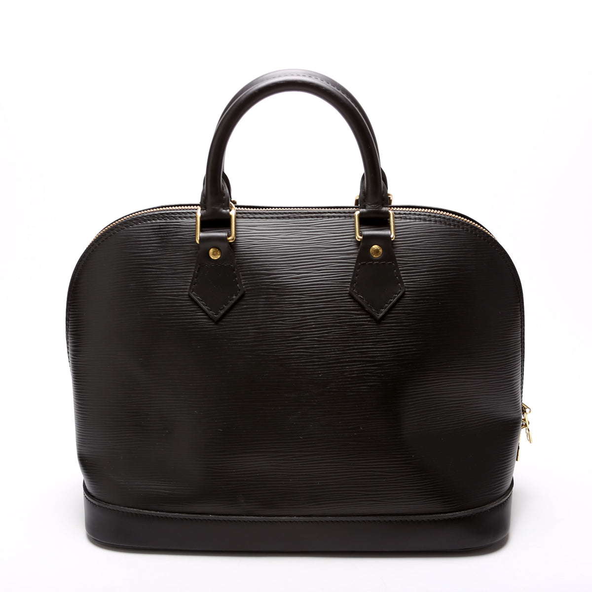 Louis Vuitton Black and White EPI Leather Alma Bb Silver Hardware, 2023 (Very Good), Black/White Womens Handbag