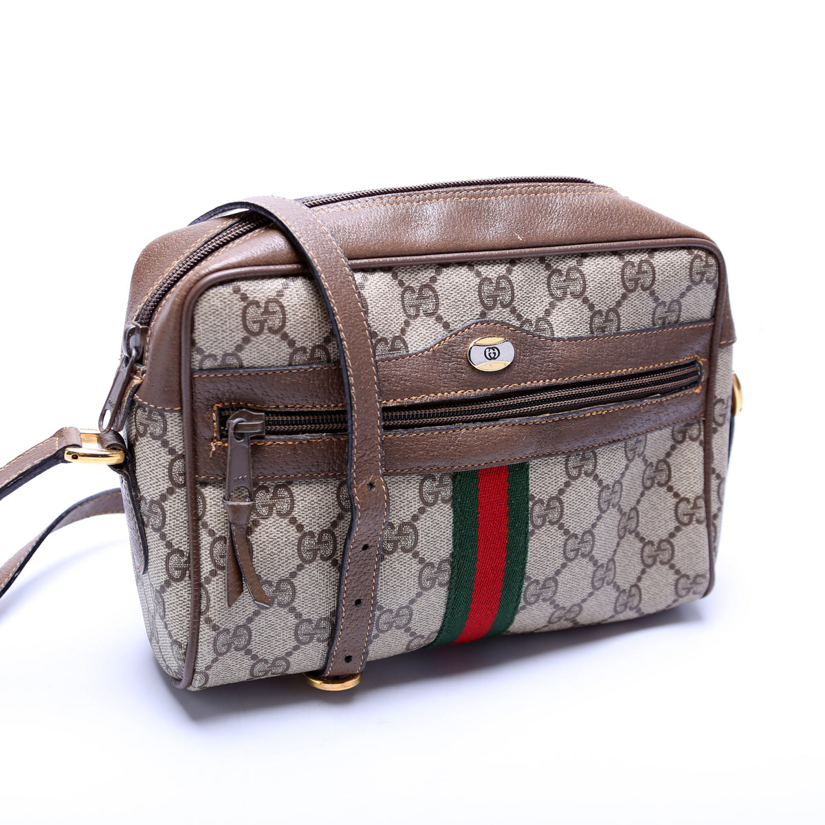 111.02.073 GG Supreme Duffle Bag With Strap Vintage – Keeks Designer  Handbags
