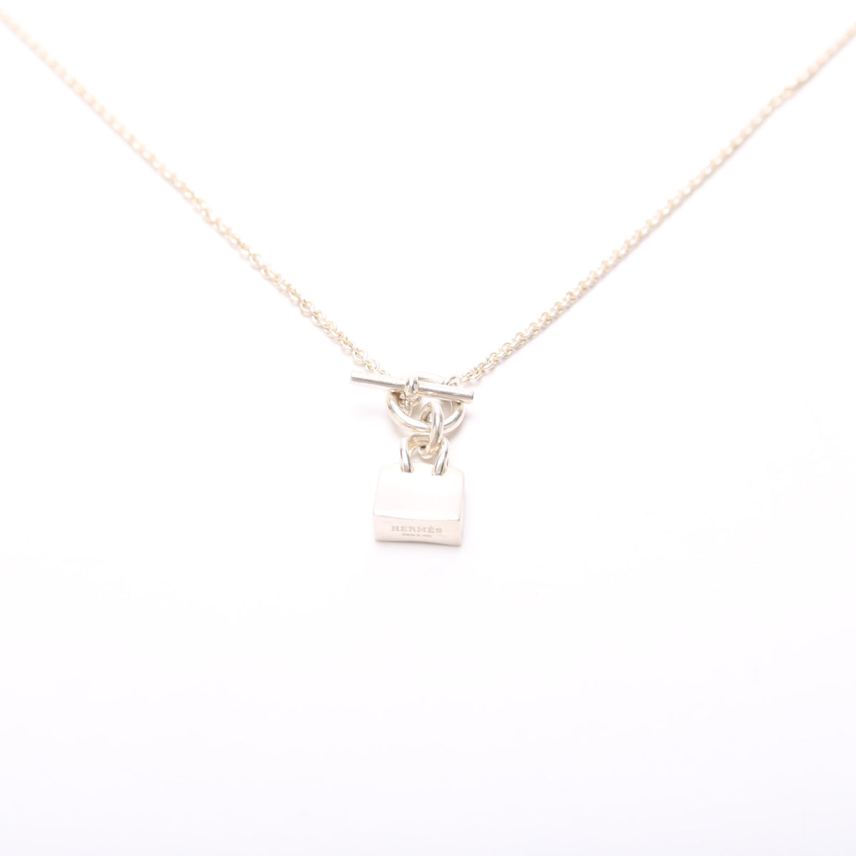 Hermes bag charm necklace