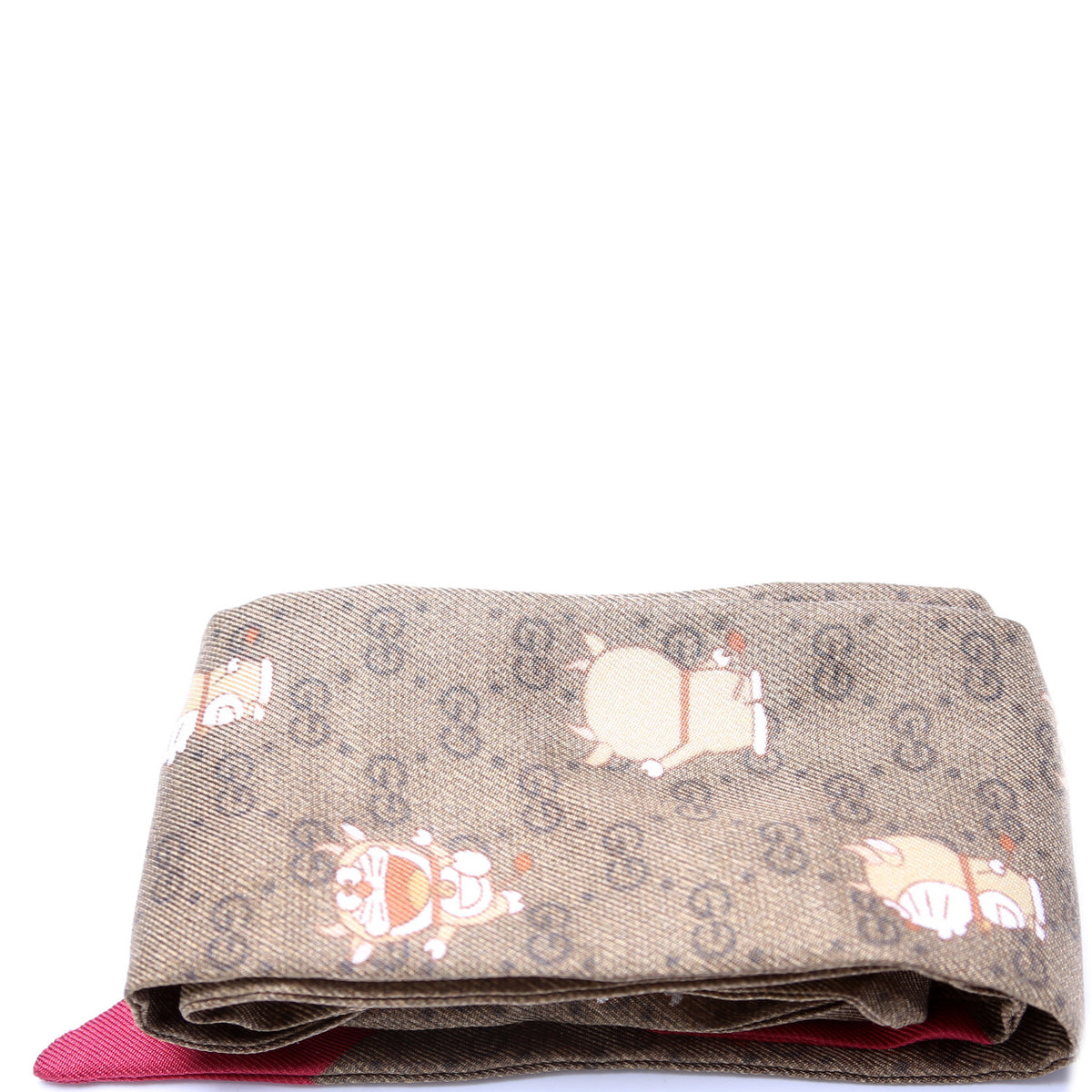 New Louis Vuitton Pink Dogs Monogram Silk Twilly Scarf