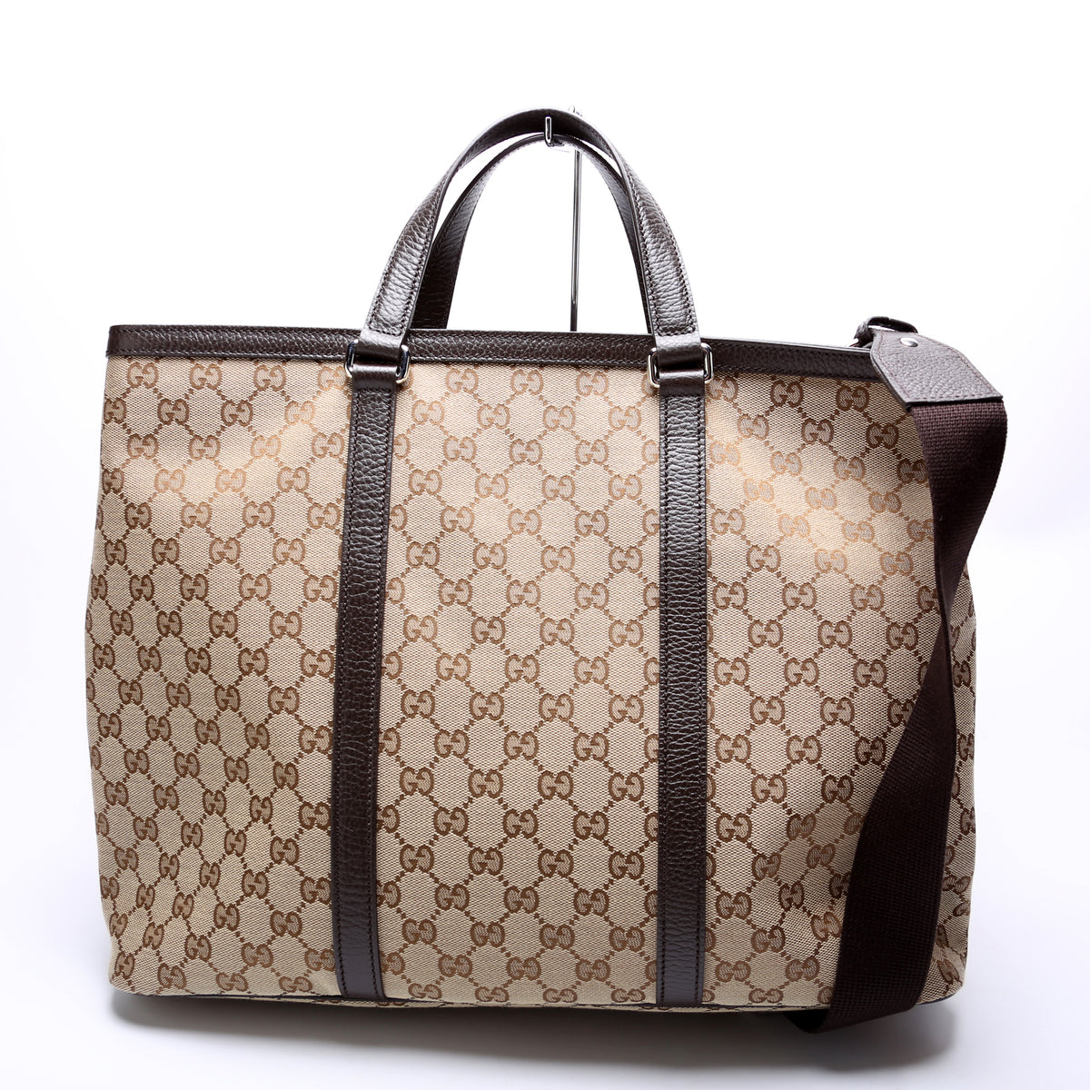 GUCCI GG Supreme Canvas Shopping Tote Bag Beige 449169