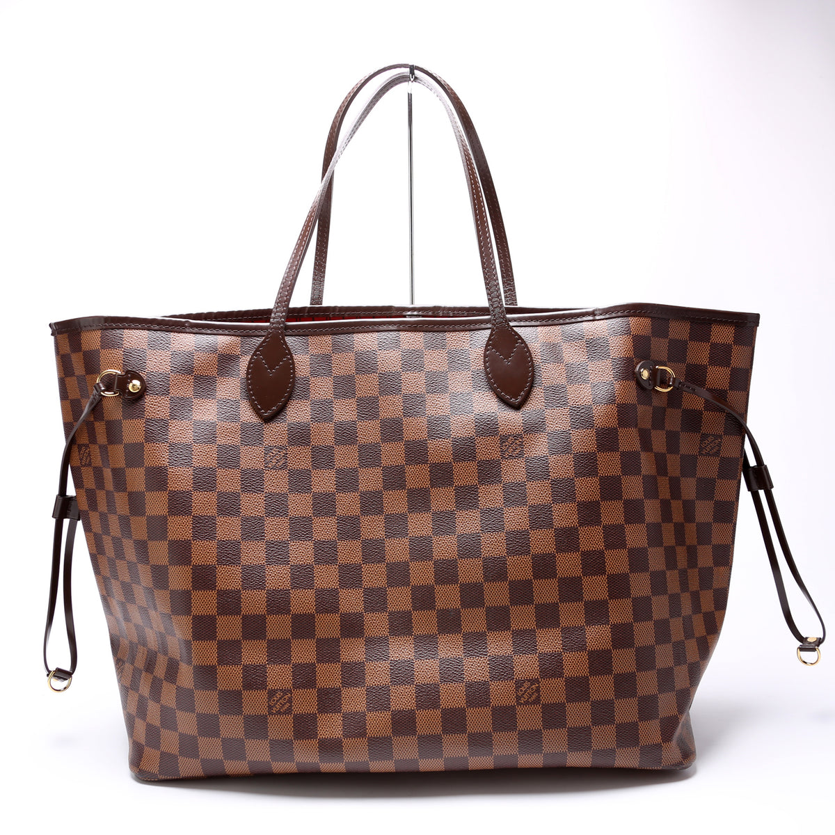 LOUIS VUITTON Neverfull GM Damier Ebene Tote Bag Brown