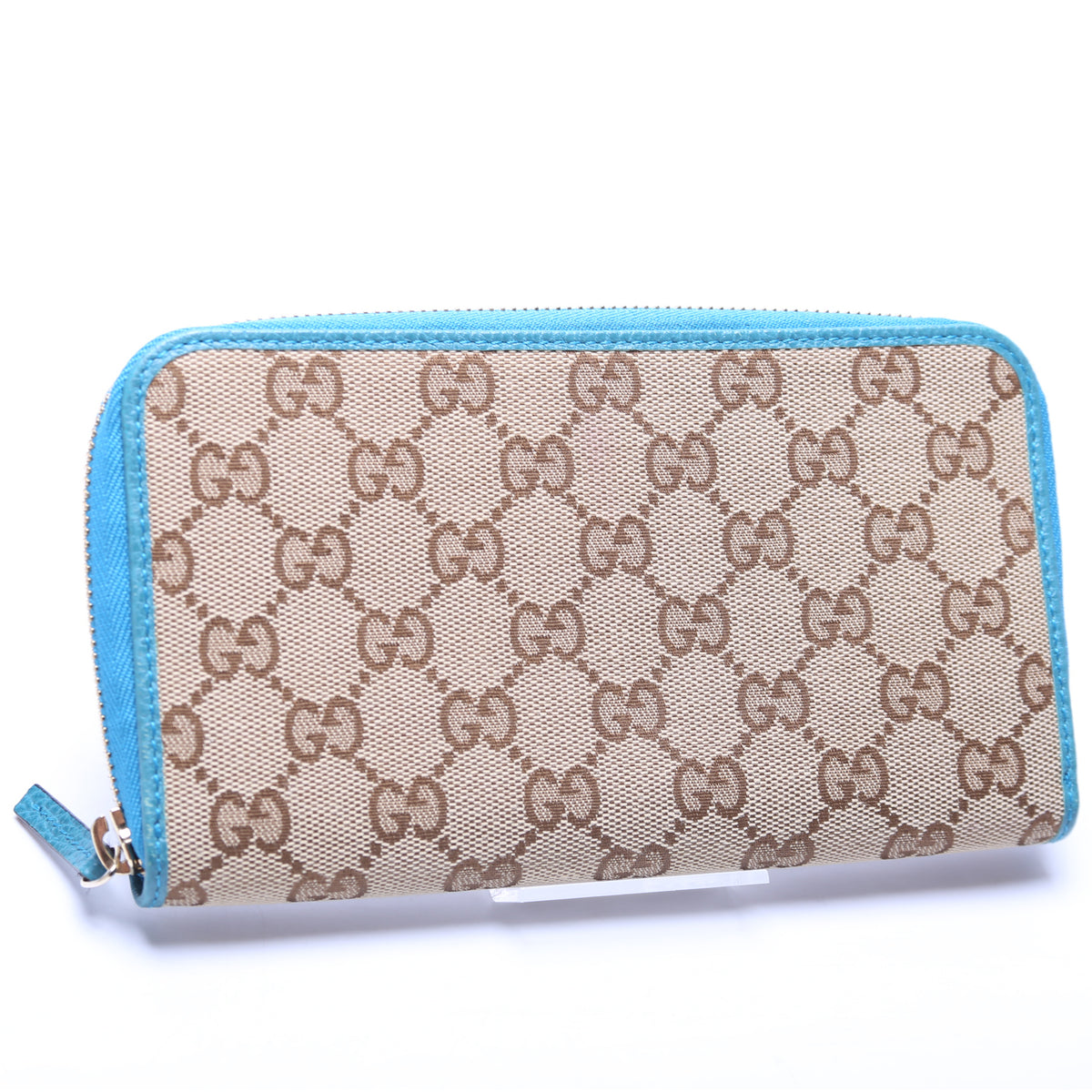 Gucci Beige & Brown GG Fabric Coin Wallet