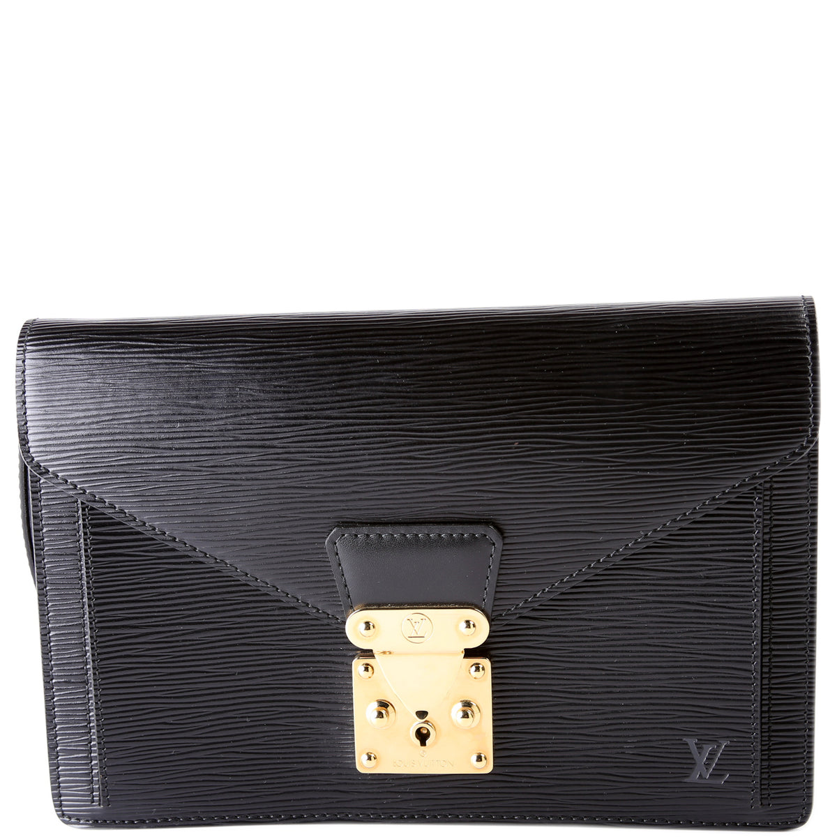 Louis Vuitton Epi Sellier Dragonne Clutch Bag Black M52612 Lv Auction