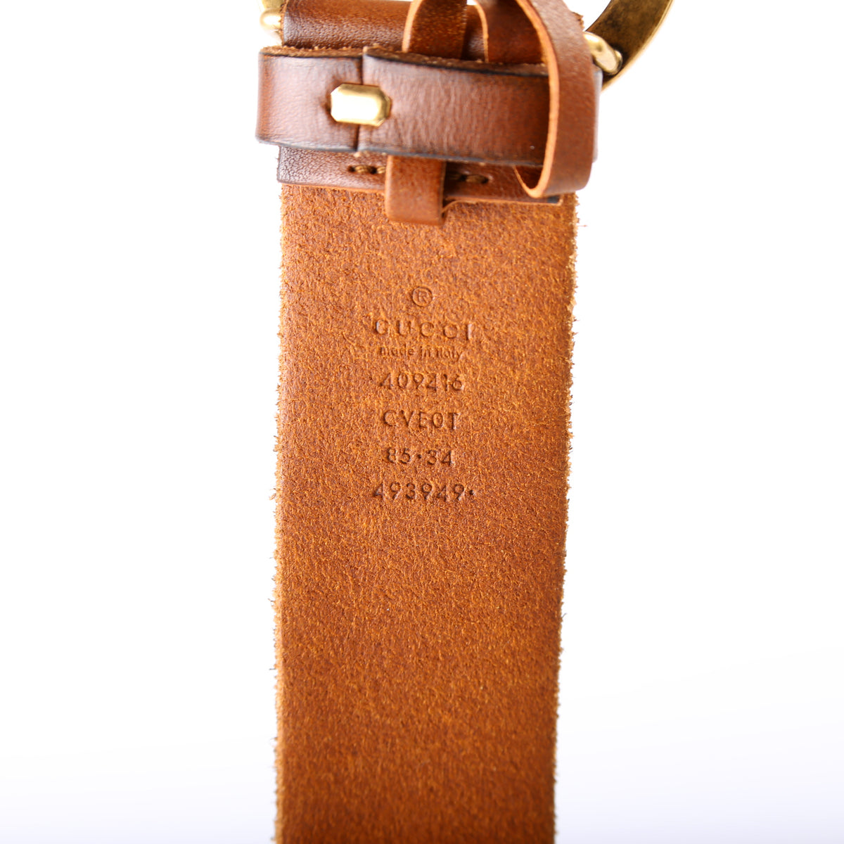 GG Wide Leather Belt Size 85 34 409416 gg-wide-leather-belt-size-85-34-409416