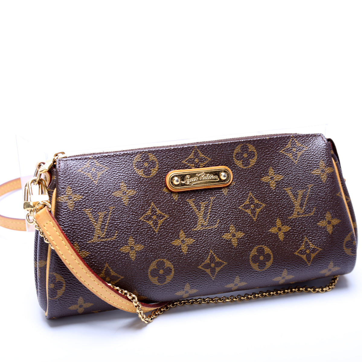 Authentic Louis Vuitton Classic Monogram Eva Clutch Shoulder Bag