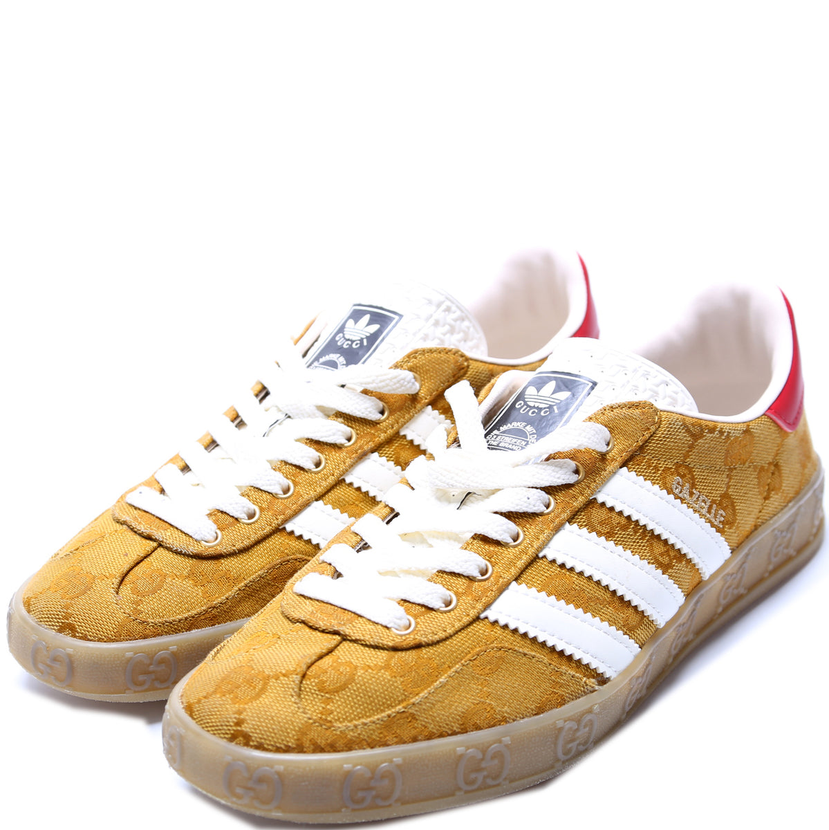 Gucci X Adidas Gazelle GG Canvas Sneakers Size 38.5