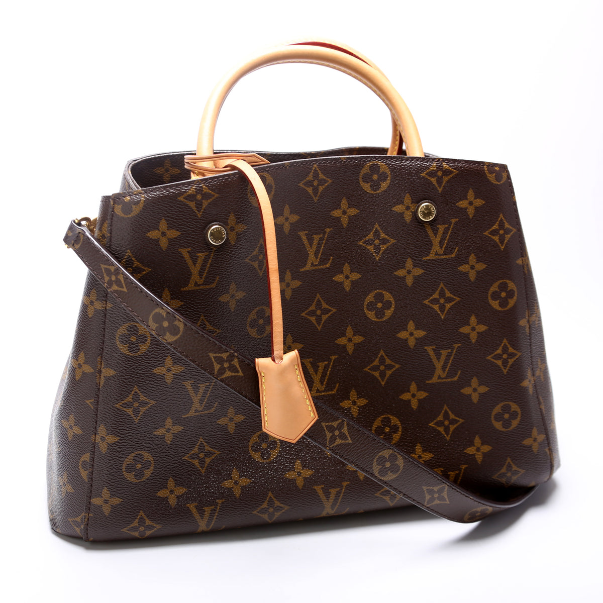 Louis Vuitton - Authenticated Montaigne Handbag - Leather Brown for Women, Very Good Condition