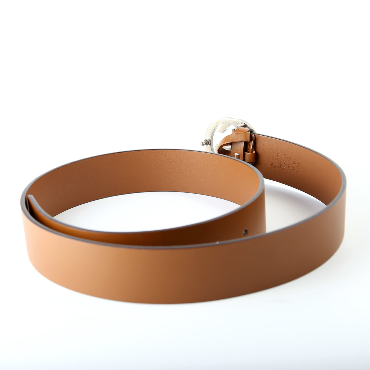 546389 Interlocking GG Leather Belt Size 90/36