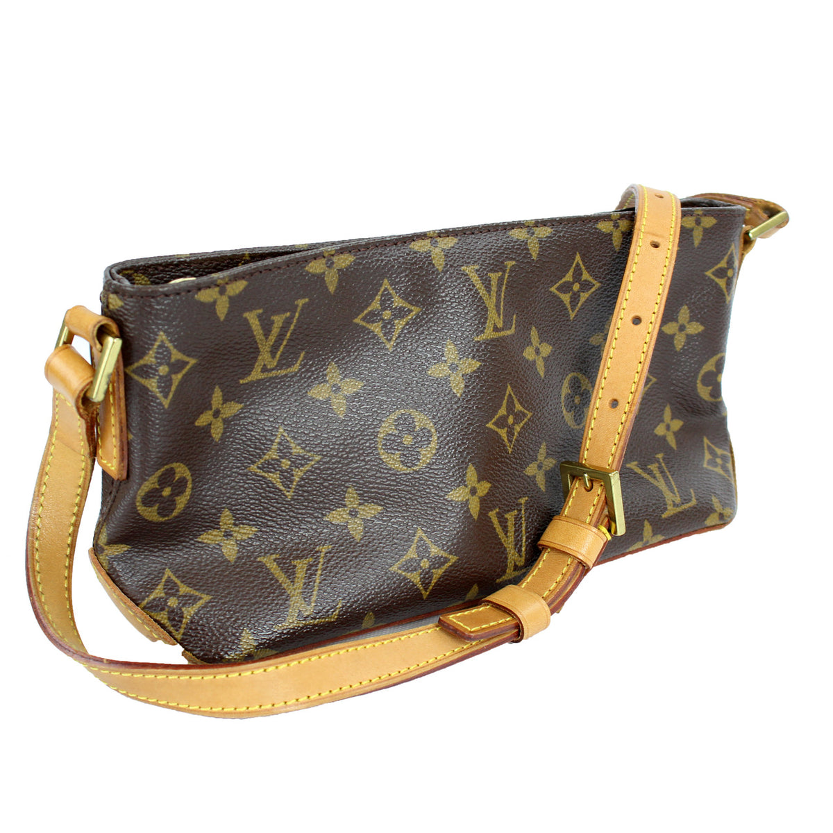 Authenticated Used Louis Vuitton Crossbody Shoulder Bag Monogram Trotter  Brown Canvas M51240