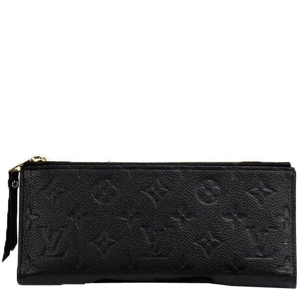 LOUIS VUITTON Adele Monogram Empreinte Leather Wallet Black
