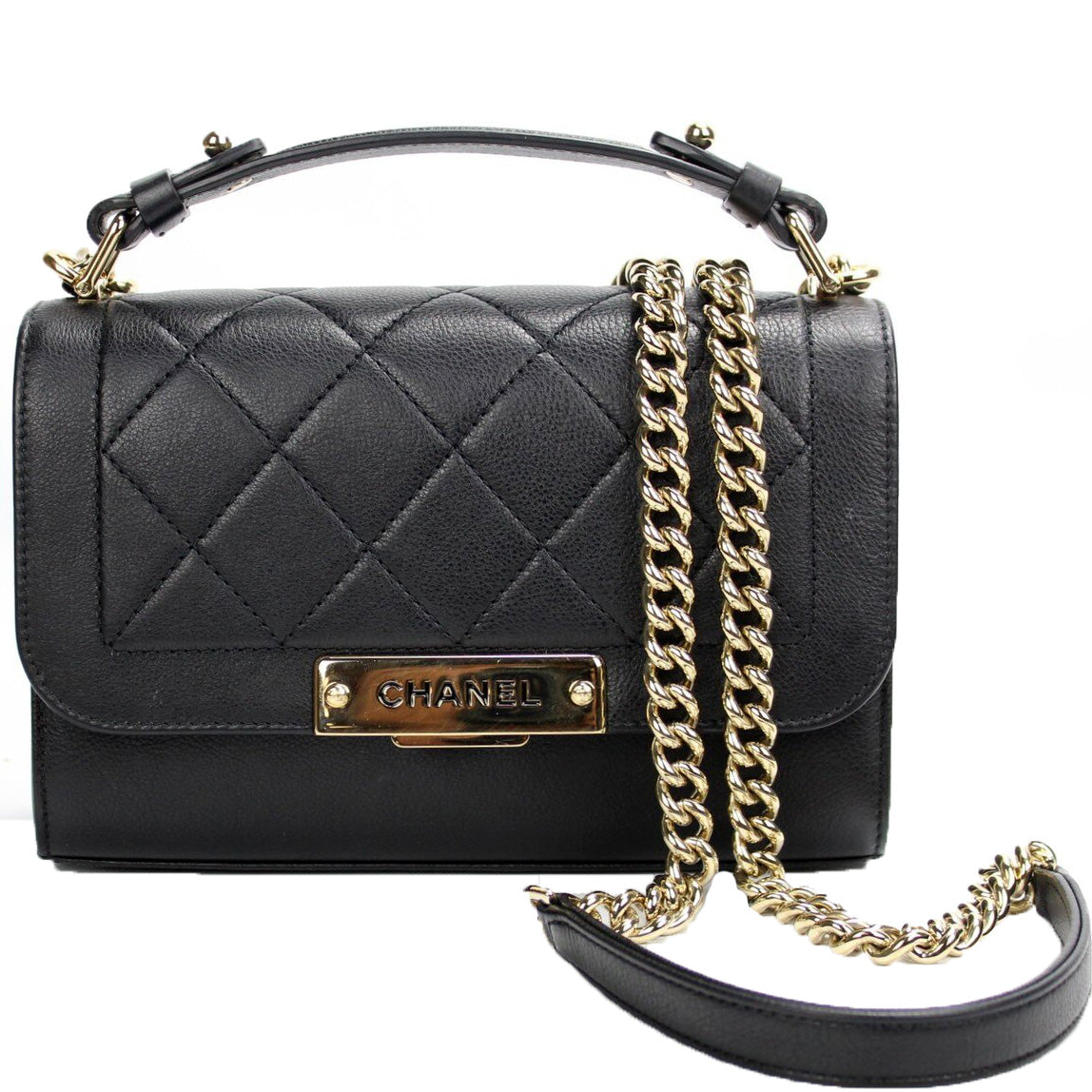 Chanel label best sale click flap bag