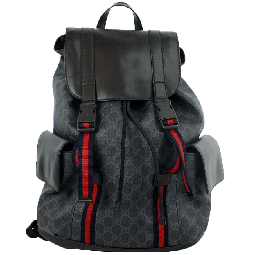 GUCCI GG Supreme Canvas Backpack Black 495563