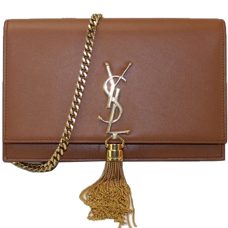 Kate chain wallet with tassel in smooth leather online