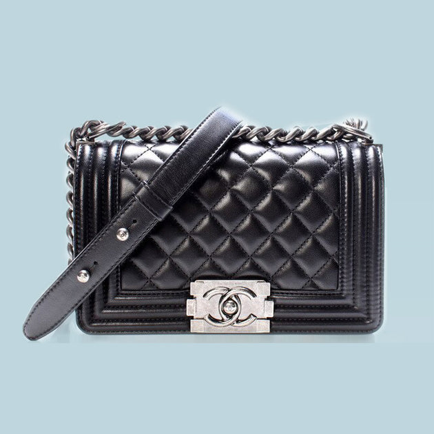 WOC Classic Quilted Caviar – Keeks Designer Handbags